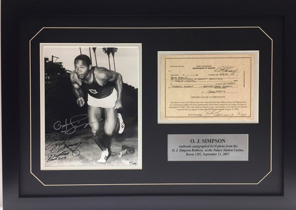 OJ Simpson Signed Photo From Botched Palace Station Robbery Attempt Now for Sale